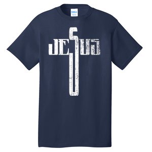 Distressed Jesus Cross Christian Religious Tee Tall T-Shirt