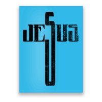 Distressed Jesus Cross Christian Religious Tee Poster