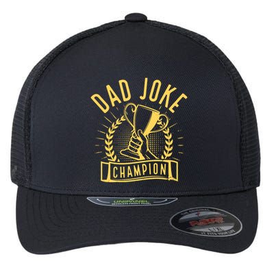 Dad Joke Champion Funny Fathers Day Gift Flexfit Unipanel Trucker Cap