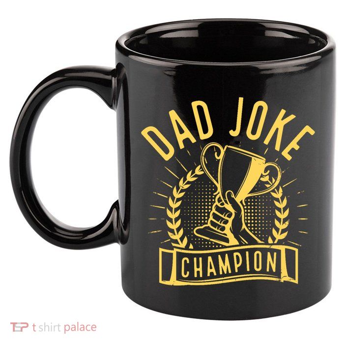 Dad Joke Champion Funny Fathers Day Gift 11oz C Handle Ceramic Mug