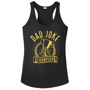 Dad Joke Champion Funny Fathers Day Gift Ladies PosiCharge Competitor Racerback Tank