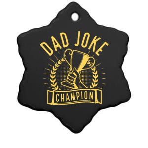 Dad Joke Champion Funny Fathers Day Gift Ceramic Star Ornament