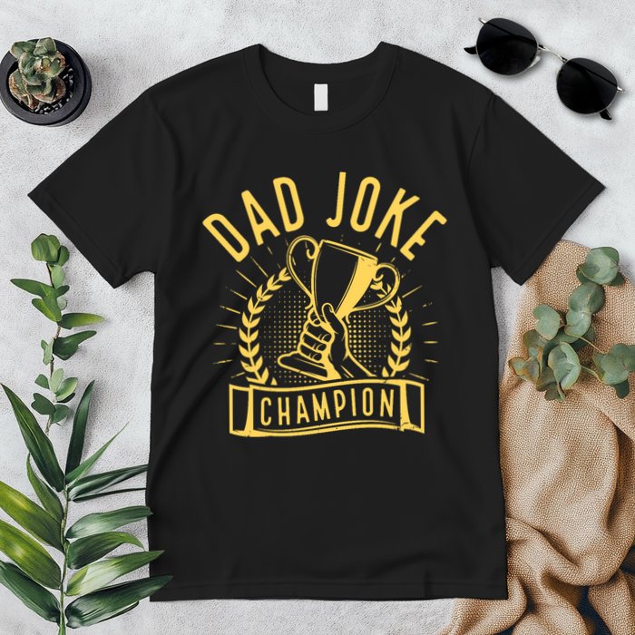Dad Joke Champion Funny Fathers Day Gift Premium T-Shirt