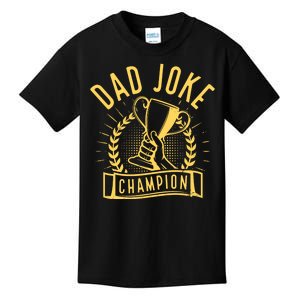 Dad Joke Champion Funny Fathers Day Gift Kids T-Shirt