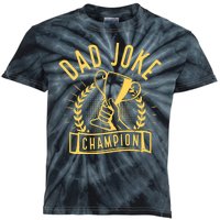 Dad Joke Champion Funny Fathers Day Gift Kids Tie-Dye T-Shirt