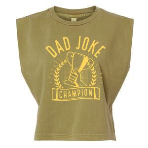 Dad Joke Champion Funny Fathers Day Gift Garment-Dyed Women's Muscle Tee