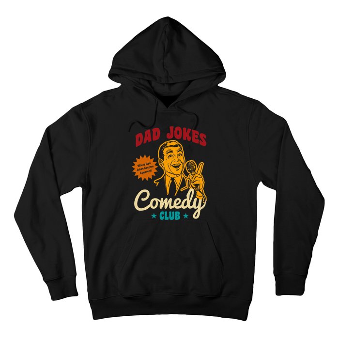 Dad Jokes Comedy Club Funny Retro Hoodie