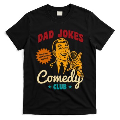 Dad Jokes Comedy Club Funny Retro T-Shirt