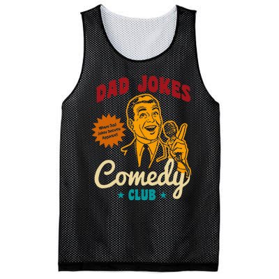 Dad Jokes Comedy Club Funny Retro Mesh Reversible Basketball Jersey Tank