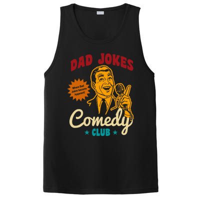 Dad Jokes Comedy Club Funny Retro PosiCharge Competitor Tank