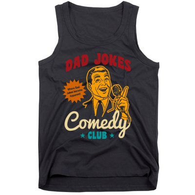 Dad Jokes Comedy Club Funny Retro Tank Top