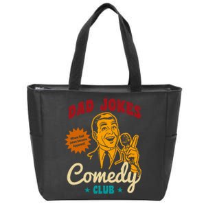 Dad Jokes Comedy Club Funny Retro Zip Tote Bag