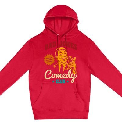 Dad Jokes Comedy Club Funny Retro Premium Pullover Hoodie