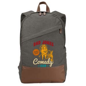 Dad Jokes Comedy Club Funny Retro Cotton Canvas Backpack