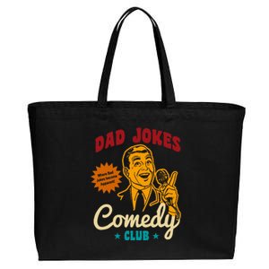 Dad Jokes Comedy Club Funny Retro Cotton Canvas Jumbo Tote