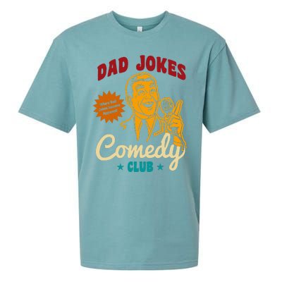 Dad Jokes Comedy Club Funny Retro Sueded Cloud Jersey T-Shirt