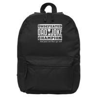 Dad Joke Champion Funny Father's Day Gift Bad Puns 16 in Basic Backpack