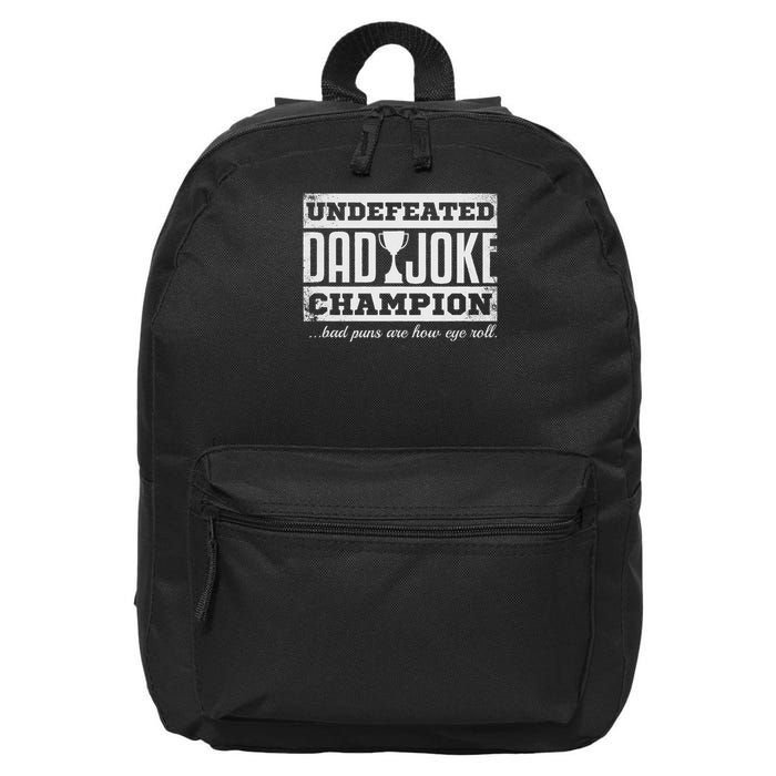 Dad Joke Champion Funny Father's Day Gift Bad Puns 16 in Basic Backpack