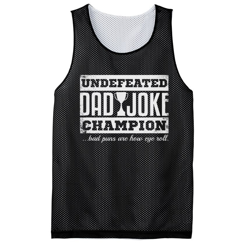 Dad Joke Champion Funny Father's Day Gift Bad Puns Mesh Reversible Basketball Jersey Tank