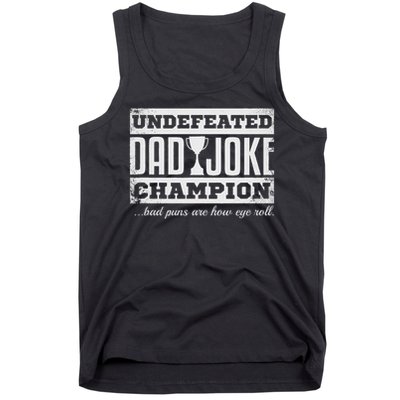 Dad Joke Champion Funny Father's Day Gift Bad Puns Tank Top