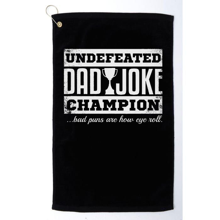 Dad Joke Champion Funny Father's Day Gift Bad Puns Golf Towel