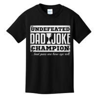 Dad Joke Champion Funny Father's Day Gift Bad Puns Kids T-Shirt