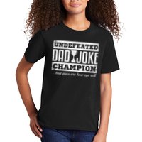 Dad Joke Champion Funny Father's Day Gift Bad Puns Kids T-Shirt