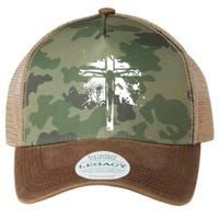 Distressed Jesus Cross Christianity Legacy Tie Dye Trucker Hat