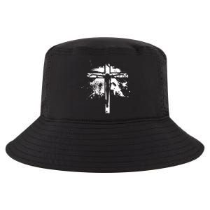 Distressed Jesus Cross Christianity Cool Comfort Performance Bucket Hat