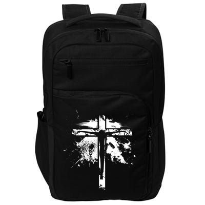 Distressed Jesus Cross Christianity Impact Tech Backpack