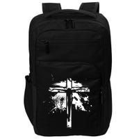 Distressed Jesus Cross Christianity Impact Tech Backpack