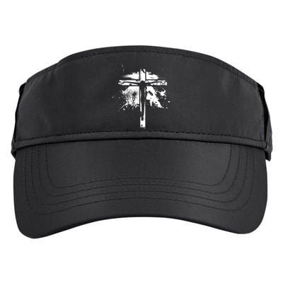 Distressed Jesus Cross Christianity Adult Drive Performance Visor