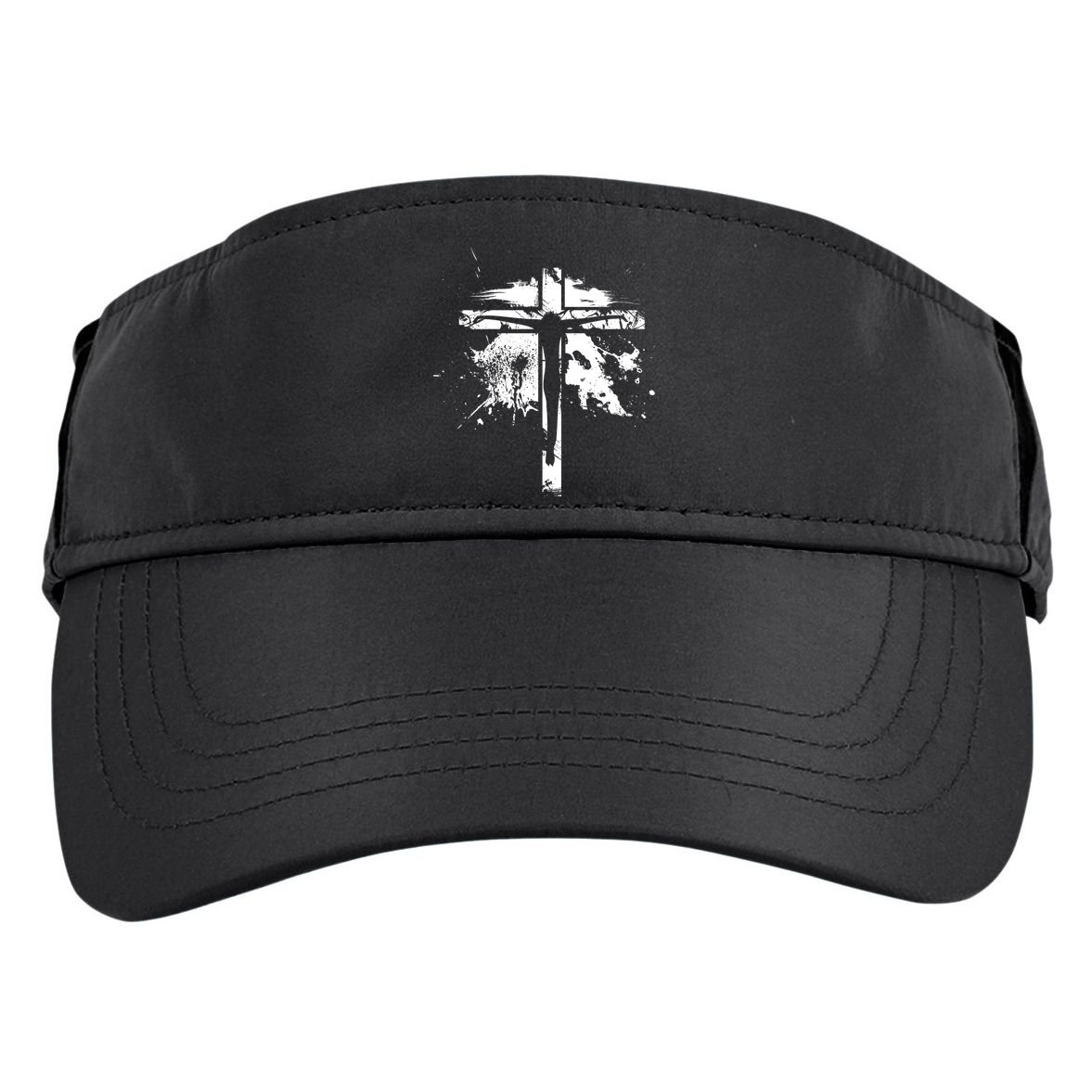 Distressed Jesus Cross Christianity Adult Drive Performance Visor