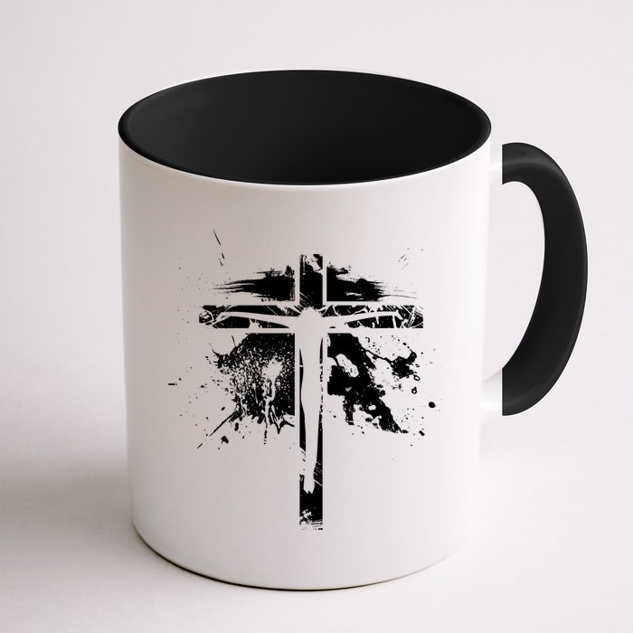 Distressed Jesus Cross Christianity Mug