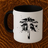 Distressed Jesus Cross Christianity Mug