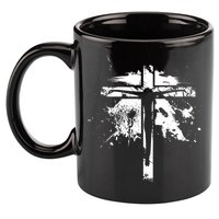 Distressed Jesus Cross Christianity 11oz C Handle Ceramic Mug