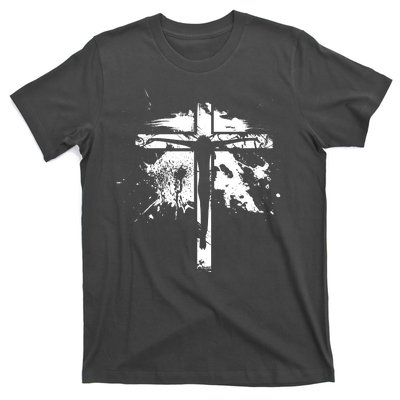 Distressed Jesus Cross Christianity T-Shirt