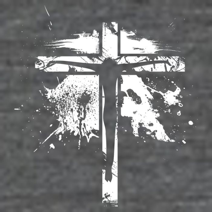 Distressed Jesus Cross Christianity 7-Panel Snapback Hat