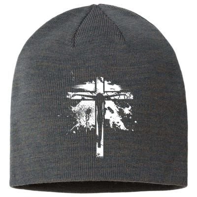 Distressed Jesus Cross Christianity Sustainable Beanie