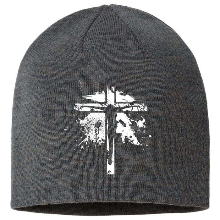 Distressed Jesus Cross Christianity Sustainable Beanie