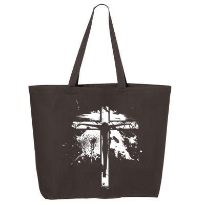 Distressed Jesus Cross Christianity 25L Jumbo Tote