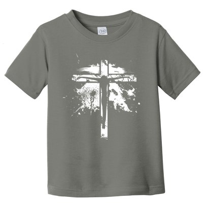 Distressed Jesus Cross Christianity Toddler T-Shirt