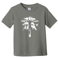 Distressed Jesus Cross Christianity Toddler T-Shirt