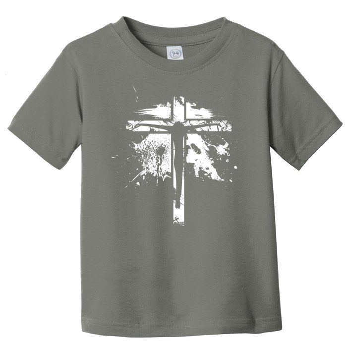 Distressed Jesus Cross Christianity Toddler T-Shirt