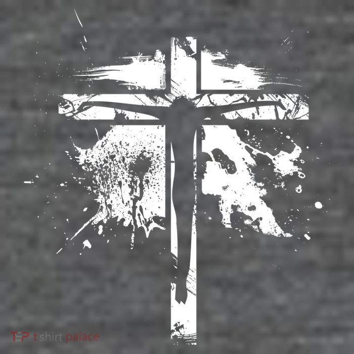 Distressed Jesus Cross Christianity Women's V-Neck T-Shirt