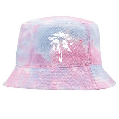 Distressed Jesus Cross Christianity Tie-Dyed Bucket Hat