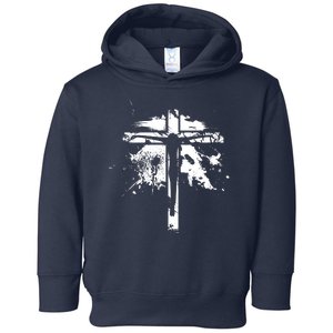 Distressed Jesus Cross Christianity Toddler Hoodie