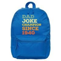 Dad Joke Champion Since 1940 Funny Gift Birthday Fathers Day Cool Gift 16 in Basic Backpack