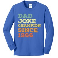 Dad Joke Champion Since 1966 Gift Birthday Fathers Day Gift Kids Long Sleeve Shirt