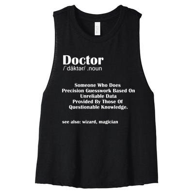 Doctor Job Definition Medical School Graduation Gift Women's Racerback Cropped Tank